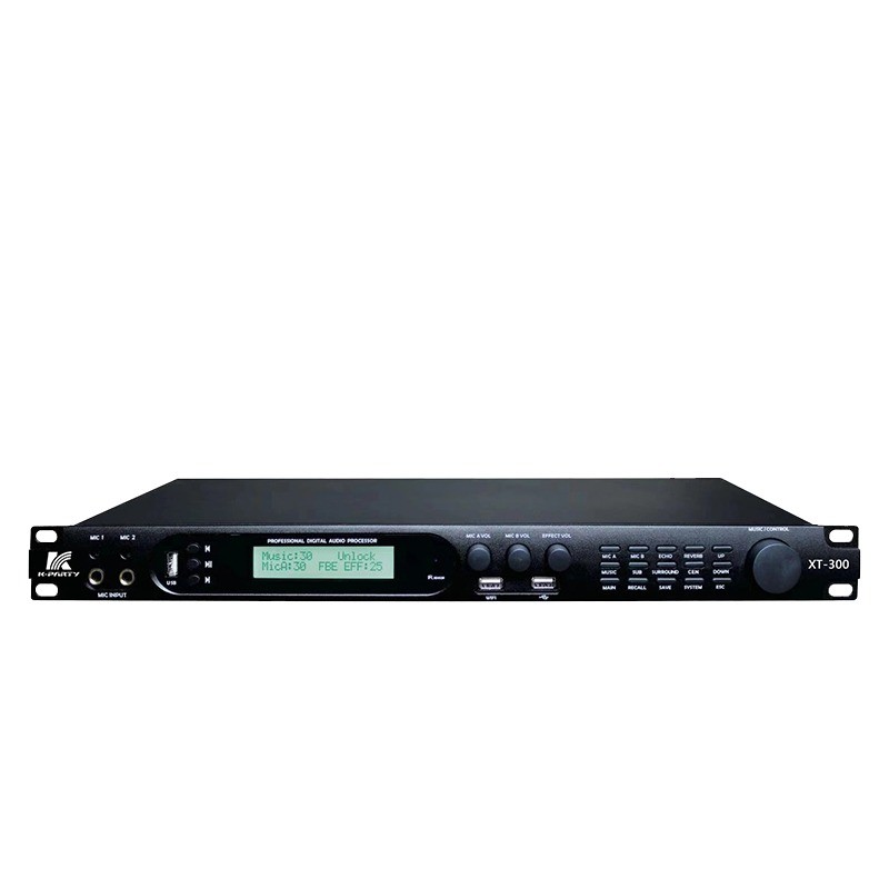 Effector de pré-étape haute performance Processeur de karaoké Télécommande infrarouge XT-300